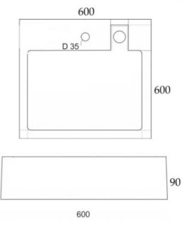 Раковина над стиральной машиной Stella Polar Ланти 60см чёрный SP-00000848